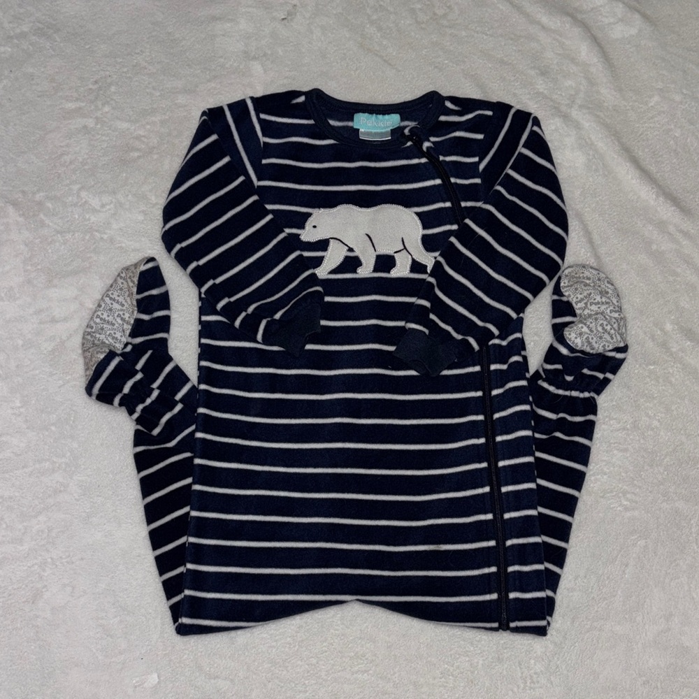 (2 for $10) PEKKLE Striped polar bear footie / sleeper 🐻❄️ 2T